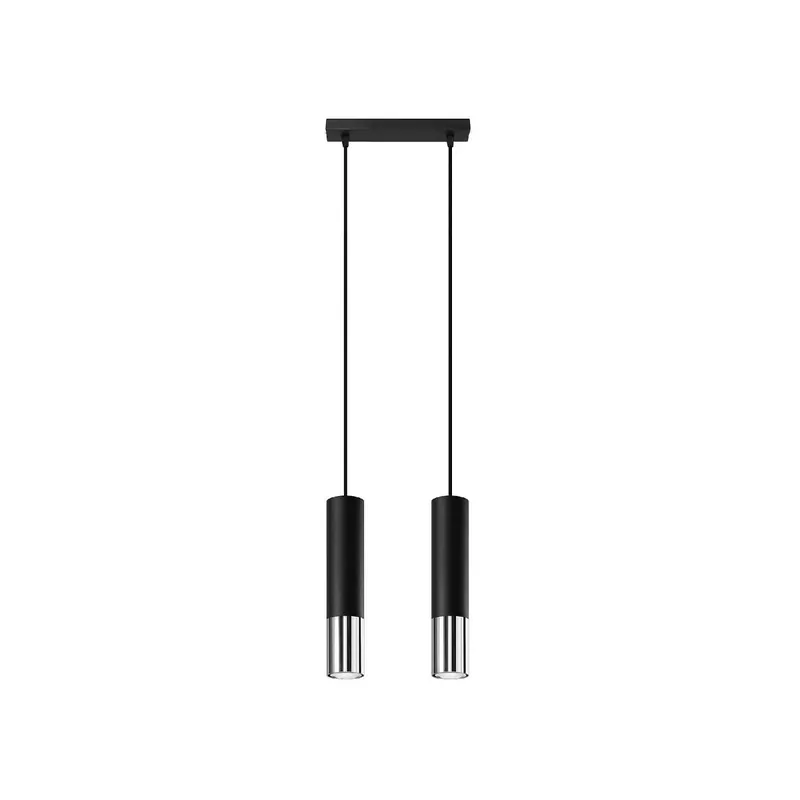 Sollux SL.0941 Pendelleuchte LOOPEZ 2 schwarz/Chrom Neuheit