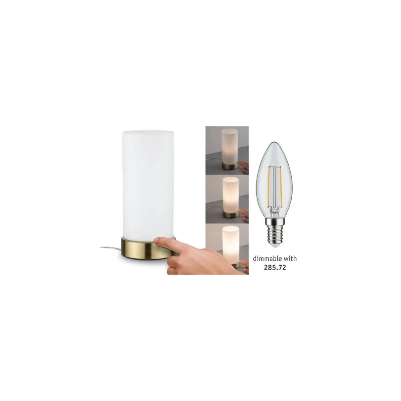 Highlight Tischleuchte Pinja E14 max. 20W Weiß Messing gebürstet