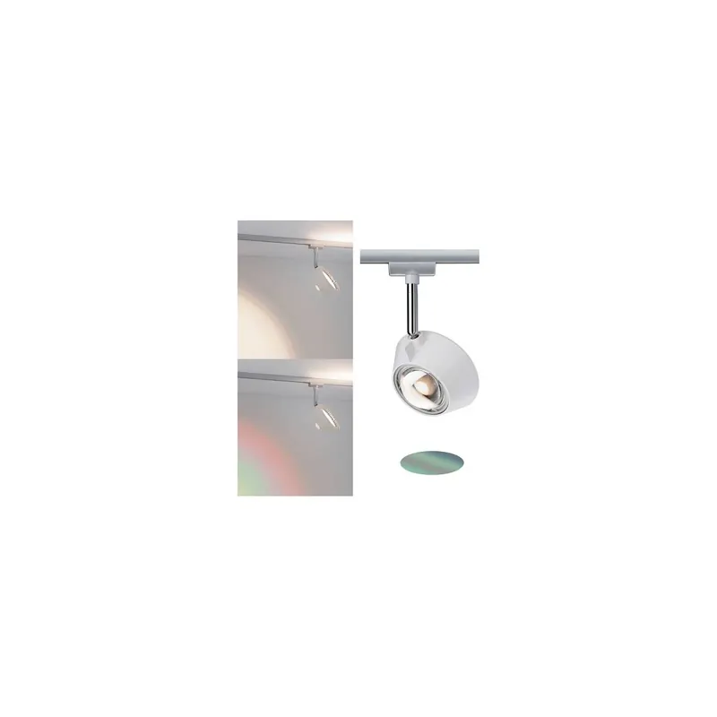 Expressversand URail LED Schienenspot Sabik Einzelspot 800lm / 390lm 9 / 1x4W 2700K dimmbar 230V Weiß matt Chrom matt