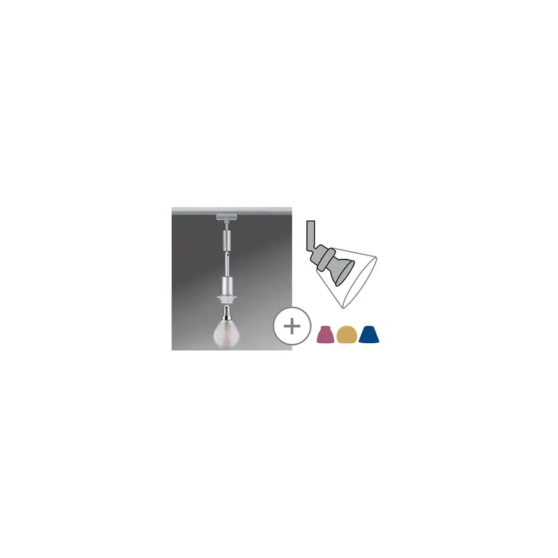 URail Pendel DecoSystems E14 max. 20W dimmbar 230V Chrom matt Kostenloser Versand