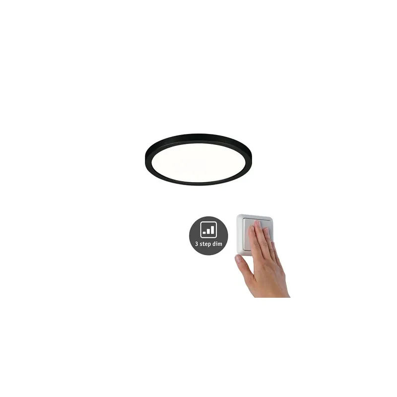 VariFit LED Einbaupanel 3-Step-Dim Areo IP44 rund 175mm 4000K Schwarz dimmbar Sichere Zahlung