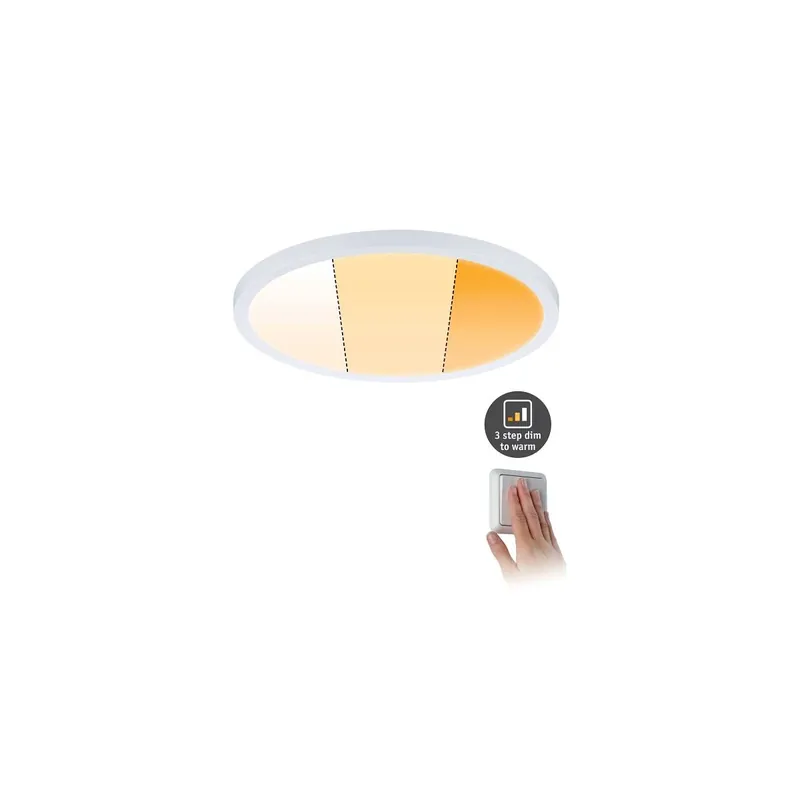 Weltweiter Versand VariFit LED Einbaupanel Dim to Warm Areo IP44 rund 230mm 3 Step Dim to warm Weiß matt dimmbar
