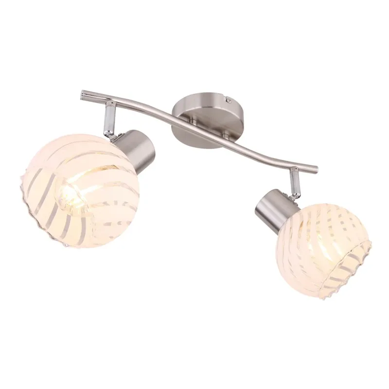 Top-Qualität Willy Strahler Metall Nickel Matt, 2X E27