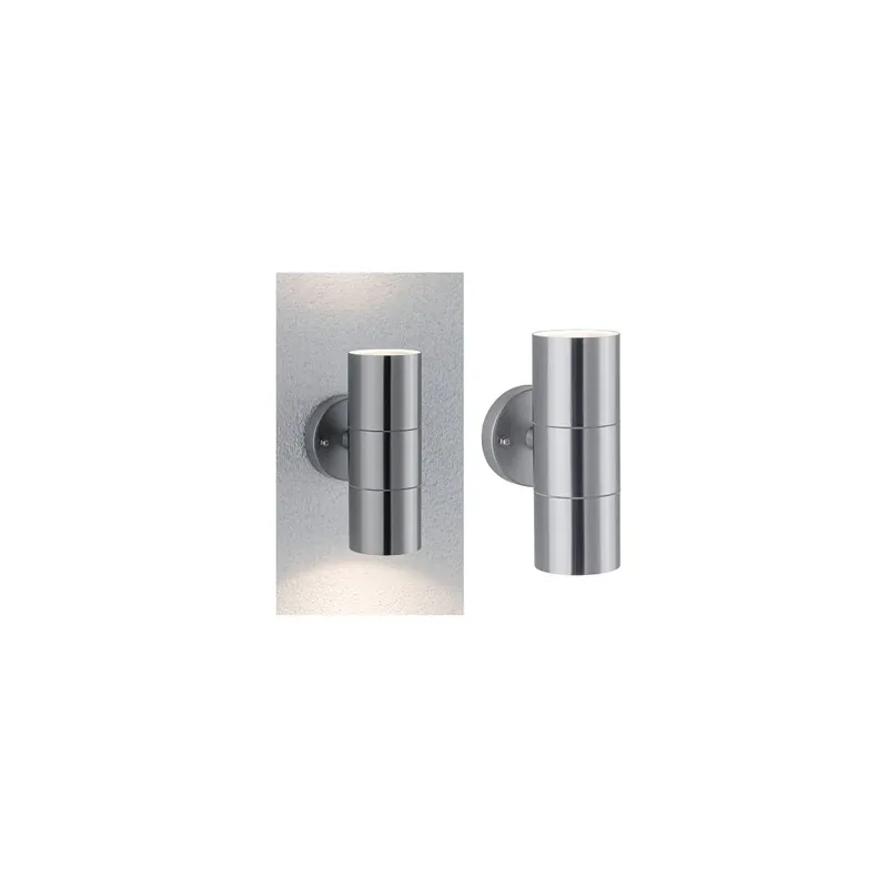 Außenwandleuchte Flame IP44 60mm max. 2x10W 230V Edelstahl gebürstet Edelstahl Heißes Angebot