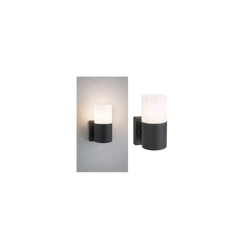 Außenwandleuchte Tubs IP44 rund 105x123mm max. 15W 230V Grau matt Metall Kunststoff Finale Aktion
