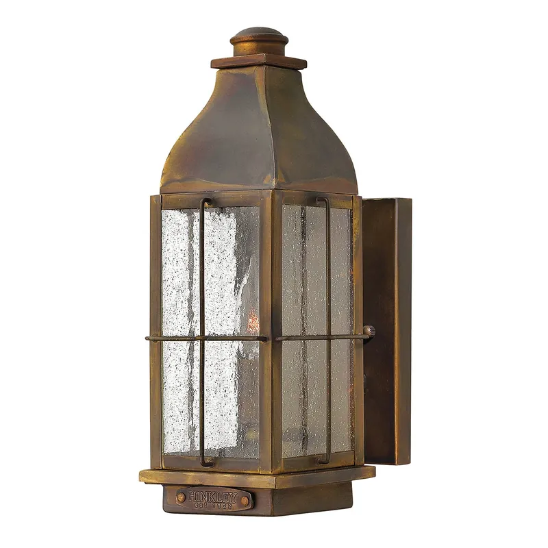 Neu Hinkley Wandleuchte Bingham 1xE14 Messing Sienaerde H:31,8cm L:16,5cm B:12,1cm IP44 IP44