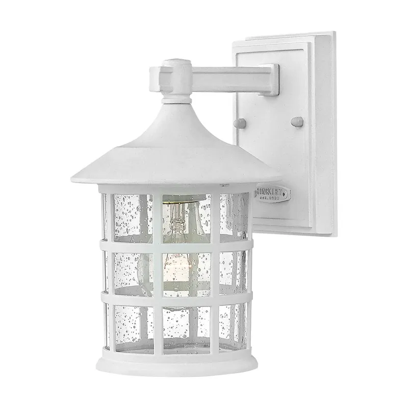 Top-Qualität Hinkley Wandleuchte Freeport E27 40W IP44 witterungsbeständiger Verbundwerkstoff, klar Glas; weiß strukturiert L:18.5cm B:15.5cm Ø15.5cm dimmbar IP44