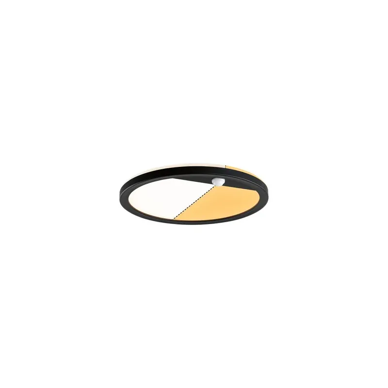 LED Außenpanel Lamina Backlight Bewegungsmelder insektenfreundlich IP44 rund 280mm Tunable Warm 14W 1150lm 230V Schwarz Kunststoff Premium