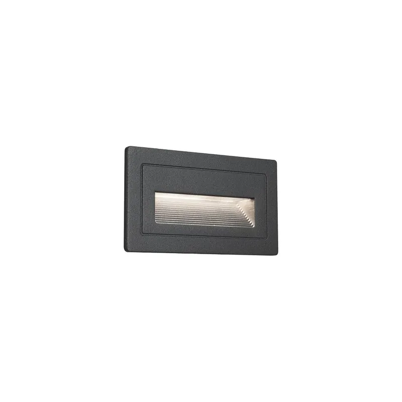 Highlight LED Außenwandleuchte Long IP44 eckig 103x58mm 3000K 4W 30lm 230V Schwarz Aluminium