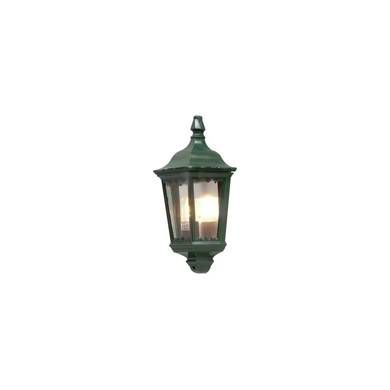 Geprüft Wandleuchte Halbschale Firenze, grun, klares Glas