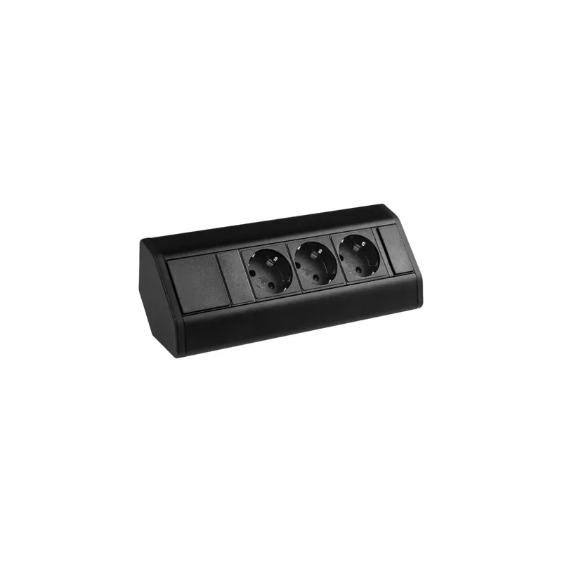 CORNER BOX 3 Ecksteckdose Möbelsteckdose Farbe Schwarz Steckdose Schuko Sonderaktion
