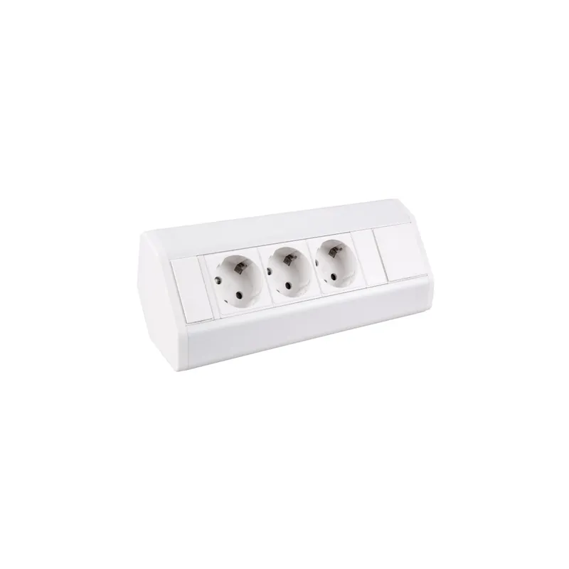 CORNER BOX 3 Ecksteckdose Möbelsteckdose Farbe Weiß Steckdose Schuko Angebot
