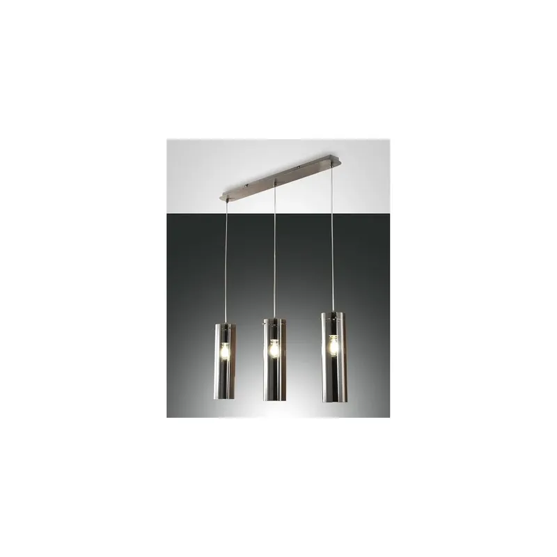Beliebt Fabas Luce Sintesi Pendelleuchte Ersatzglas Metall und Borsilicatglas Grau transparent