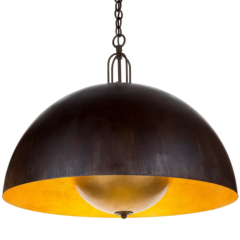 Große Halbkugel-Hängeleuchte mit Blattgold, Ø 50 bis 90 cm Begrenztes Angebot