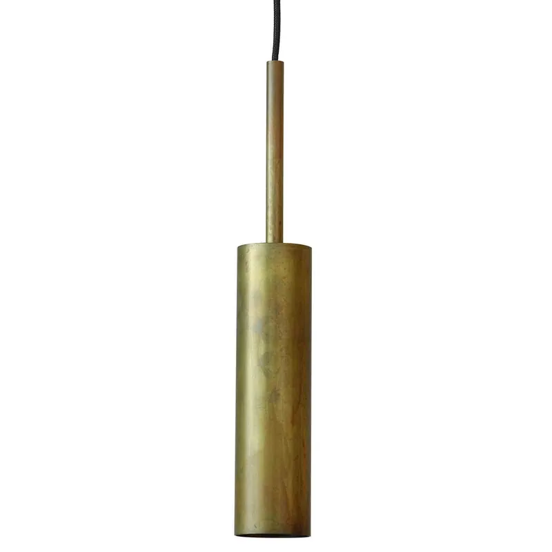 STAB XL: Röhren-Pendelleuchte aus rohem Messing, Ø 6 cm Limited Edition