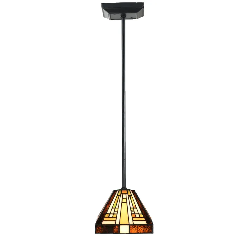 Bestpreis Kleine Stab-Hängeleuchte mit geometrischem Tiffany-Design