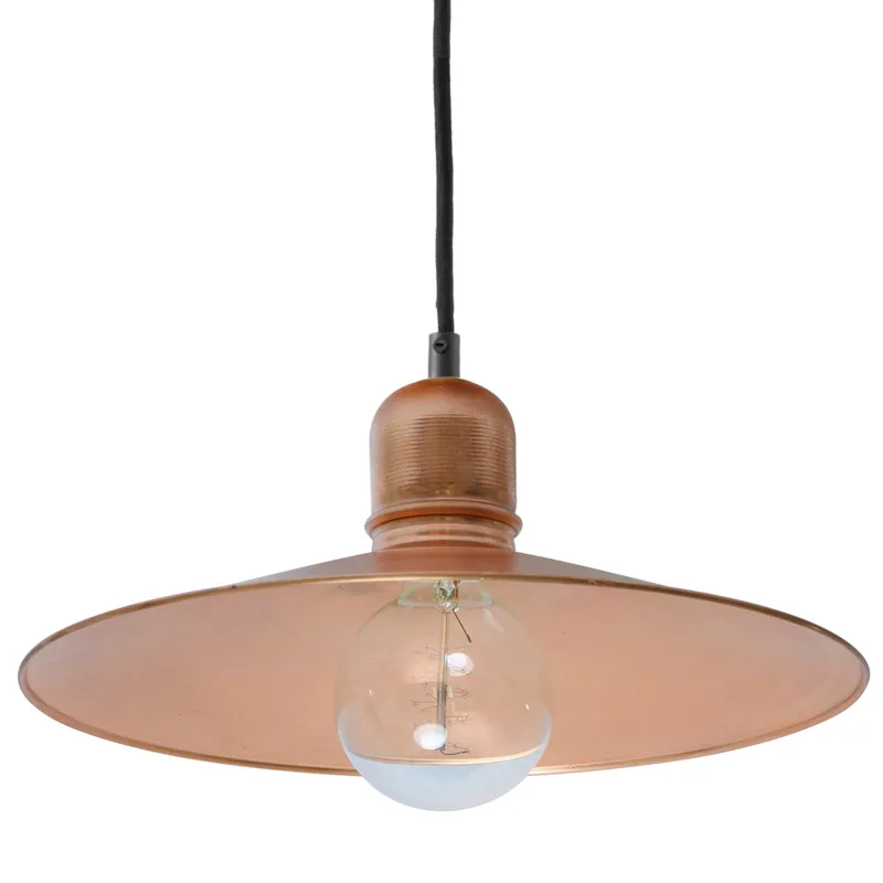 BINGEN Hängeleuchte mit flachem Kupfer-Schirm, Ø 16-40 cm Neue Kollektion