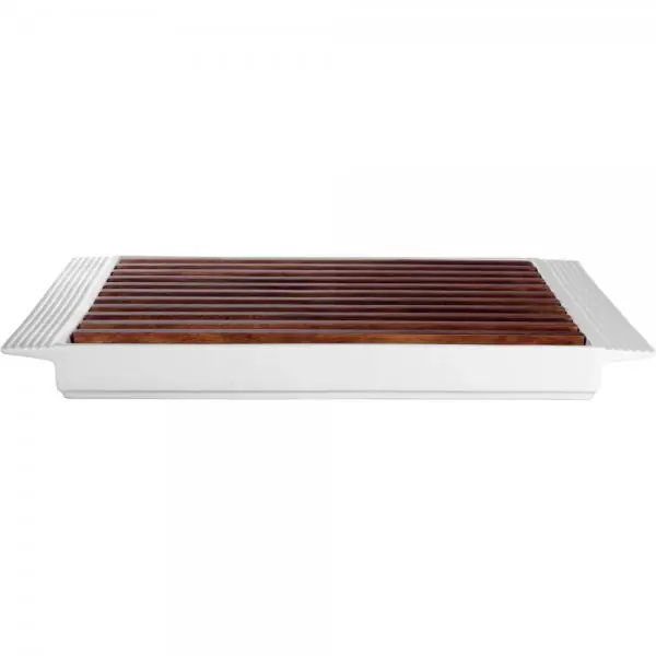 Top-Angebot Asa Brotschneidebrett Steingut Akazienholz Weiß (42x30cm)