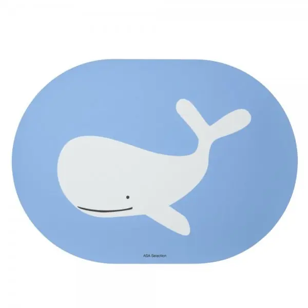 Asa Tischset Oval Buddies Wal Blau (46x33 cm) Mega-Angebot