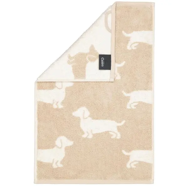 Cawö Gästehandtuch We love Dogs Dackel Natur Beige (30x50cm) Sonderangebot