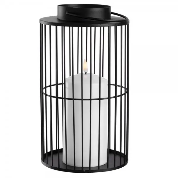 Zertifiziert Leonardo Laterne mit LED Kerze Schwarz (26cm)