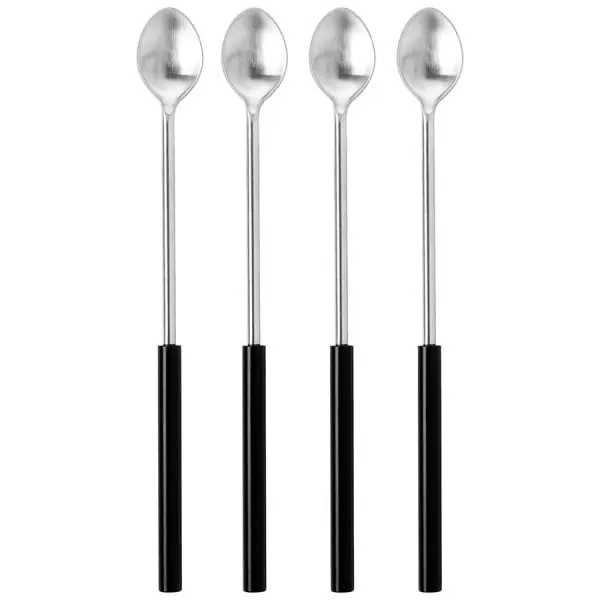 Mengenrabatt Fink Studio Latte Macchiato Löffel Blind Taste Edelstahl Schwarz Matt (4er-Set)