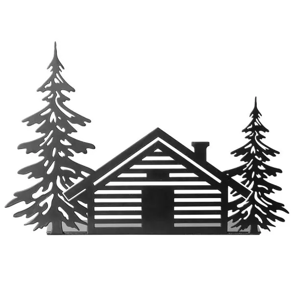 Fink Dekofigur Chalet Votivkerzenhalter Haus Metall Schwarz Gratis Versand