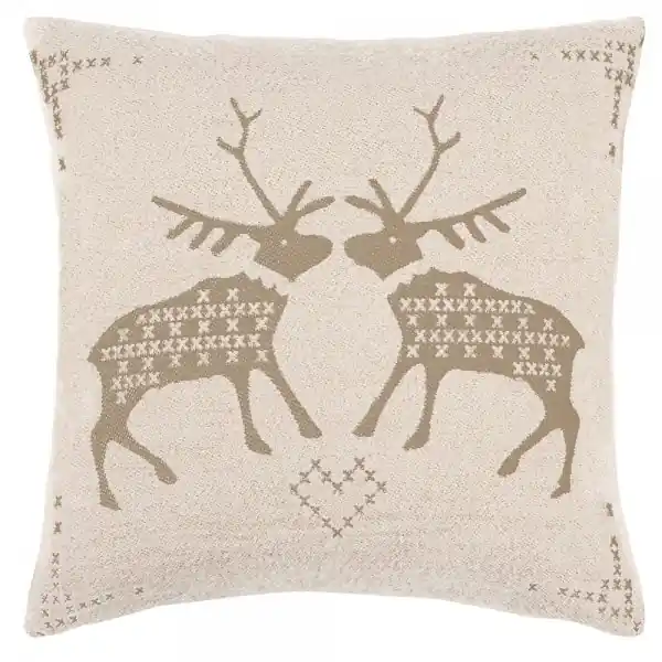 Gratis Versand pad Kissenhülle Kiss Strickmuster Norweger Pullover Weiß Sand (45x45cm)