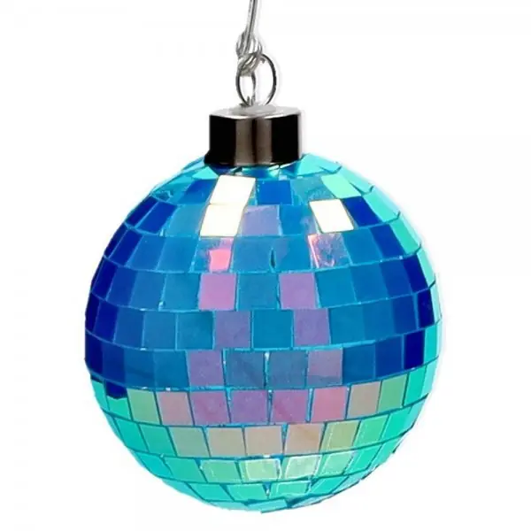Gift Company beleuchtete Discokugel mit LED Lichtern Neon Blau (8cm) Handgefertigt
