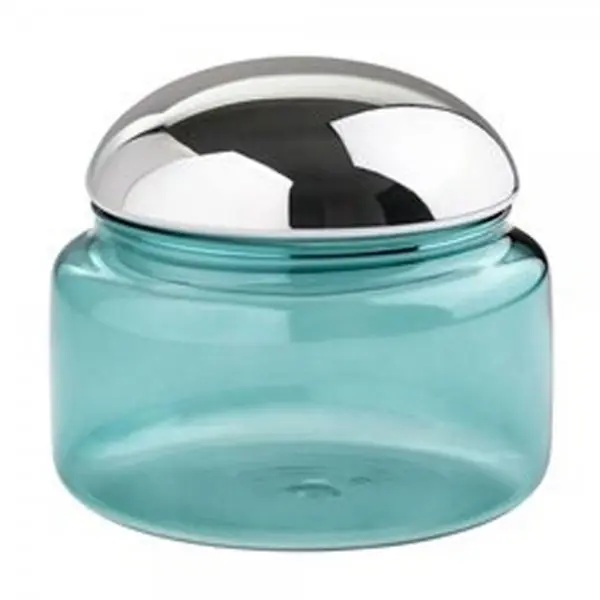 Gift Company Dose mit Deckel Voile Glas Blau Silber Geld-Zurück-Garantie