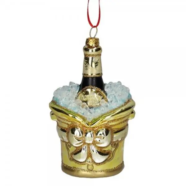 Gift Company Christbaumschmuck Champagnerflasche im Kühler Kracherpreis