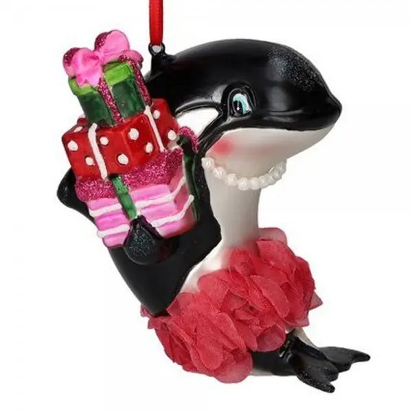 Billig Gift Company Christbaumschmuck Baumschmuck Orca Wal mit Geschenken