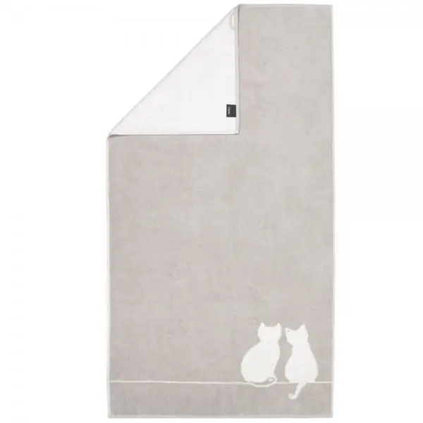 Zertifiziert Cawö Duschtuch Cute Cats Katze You & Me Platin Weiß (80x150cm)