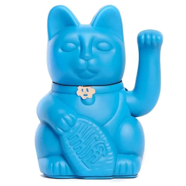Diminuto Cielo Dekorationsobjekt winkende Glückskatze Luckycat Schlumpf Blau (15cm) Kostenloser Rückversand