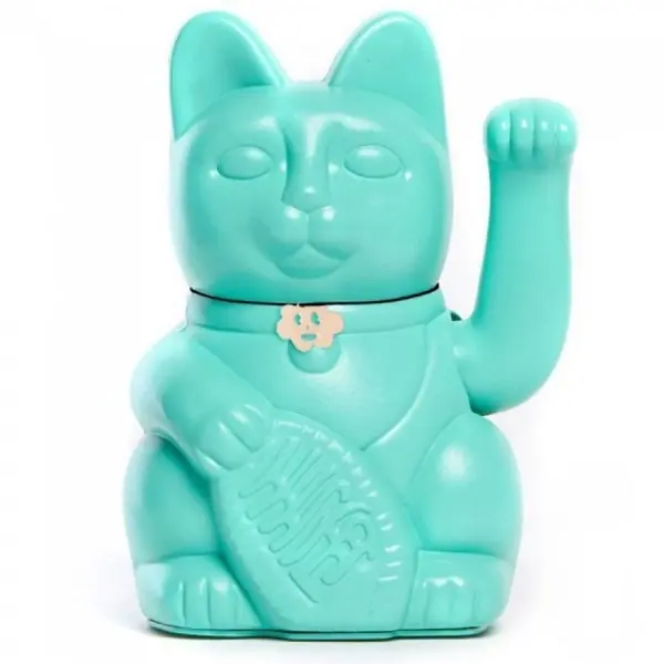 Neuheit Diminuto Cielo Dekorationsobjekt winkende Glückskatze Luckycat Aquamarine (18cm)