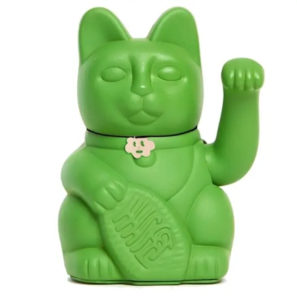 Diminuto Cielo Dekorationsobjekt winkende Glückskatze Luckycat Green Hulk (18cm) Sale