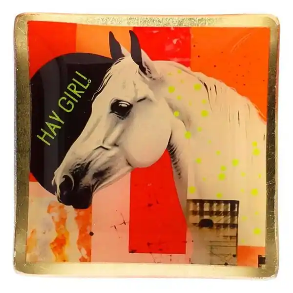 Gift Company Glasteller Hay Girl! (10cm) Handgefertigt