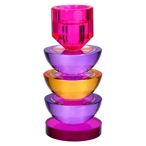 Garantierte Lieferung Gift Company Kerzenhalter Sari Rund Lila Orange Pink (17,5cm)