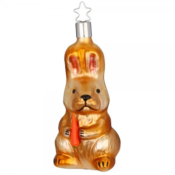Inge Glas Christbaumschmuck Hase mit Möhre (10cm) Highlight