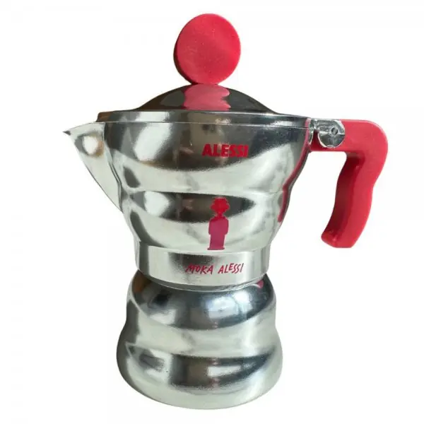 Must-Have Alessi Espressokaffeekanne Moka Rot Special Edition