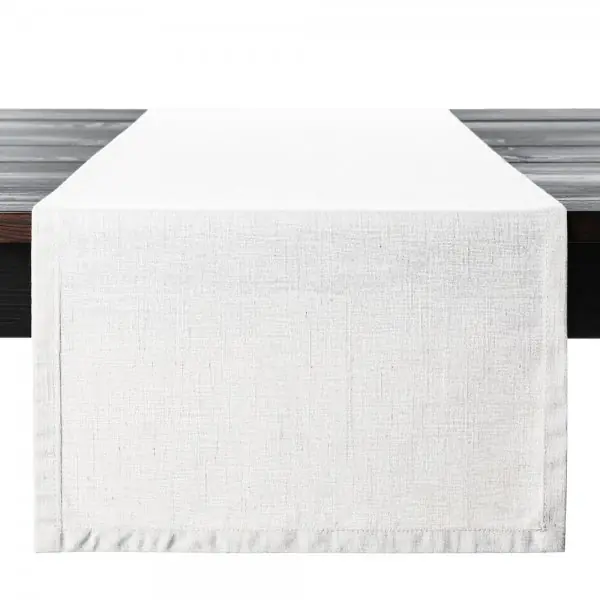 Neu Proflax Tischläufer Leinen Weiß (50x150cm)