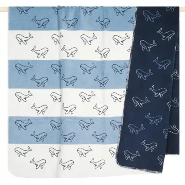 Neu Im Sortiment pad Decke Ocean Whale Wal Dark Blue (150x200cm)