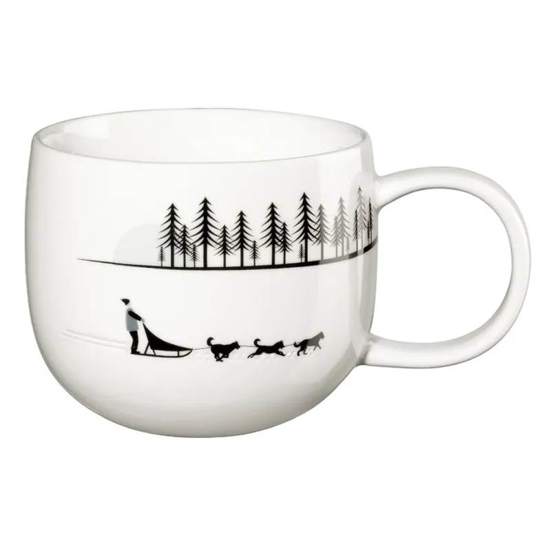 Asa Henkelbecher Joy Schneespuren Schlittenhunde (400ml) Sale
