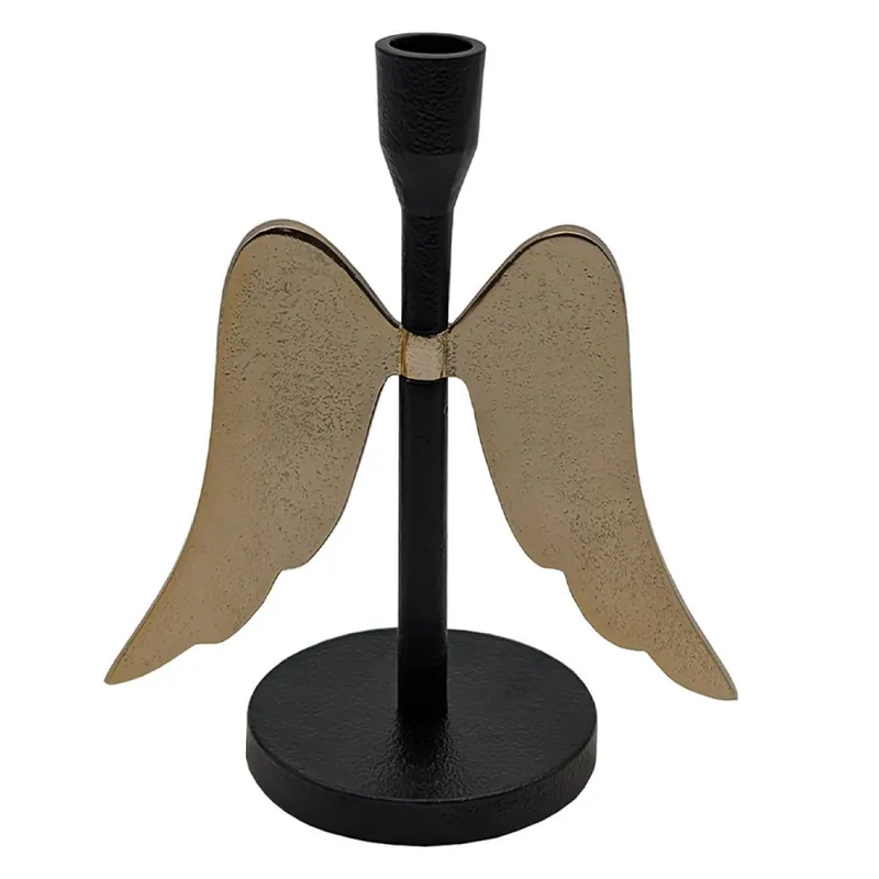 Wochenendangebot Lambert Kerzenleuchter Cassiel Engel Schwarz Gold (22cm)