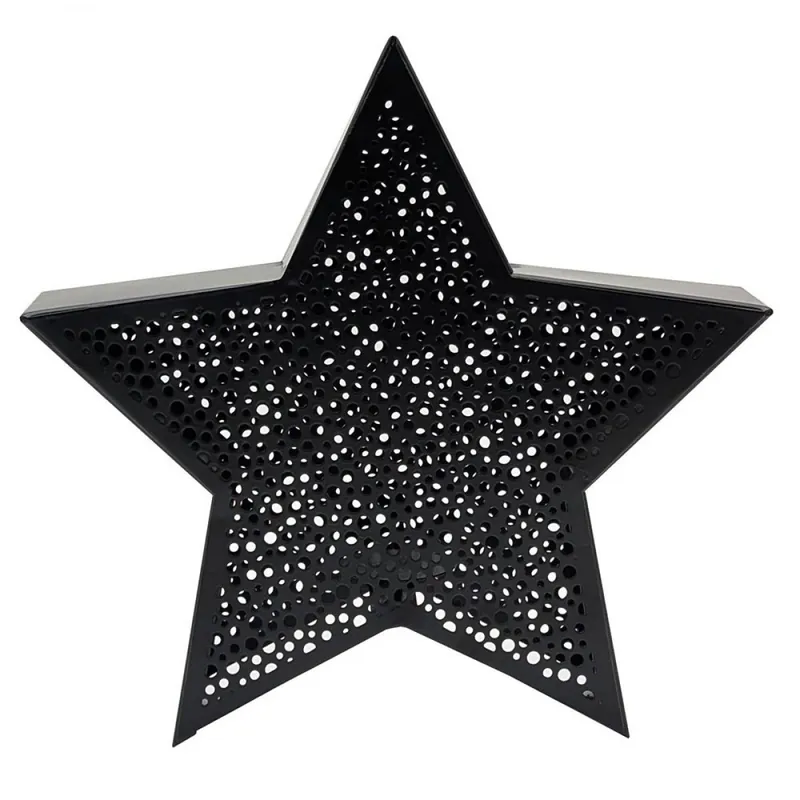 Lambert Windlicht Astris Stern Eisen Schwarz (24cm) Schnäppchen