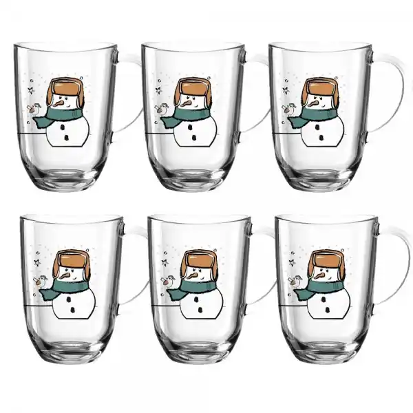 Gratis Versand Leonardo Tasse hitzebeständiges Glas Schneemann (6er-Set)