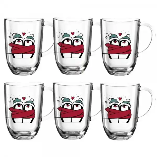 Ausverkauf Leonardo Tasse hitzebeständiges Glas Pinguine (6er-Set)