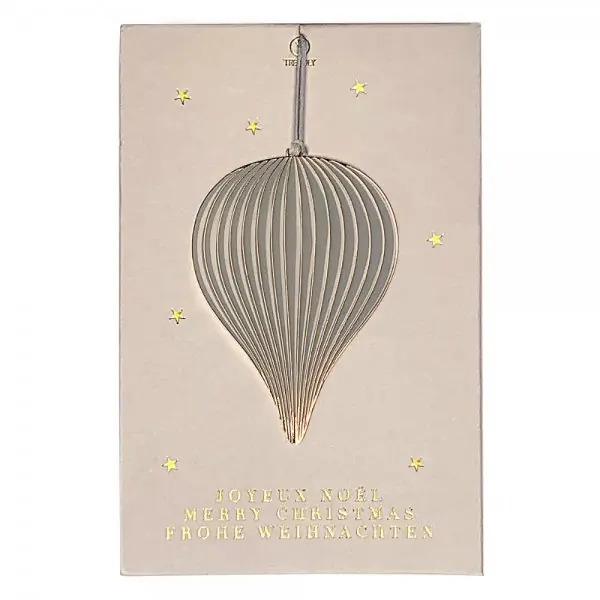 Rabatt Räder Design Hänger mit Grußkarte Ornament Grey Raindrop Grau-Silber (7,5cm)