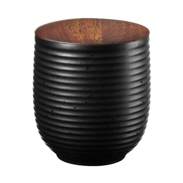 Neuheit Asa Teedose Vorratsdose mit Holzdeckel kitchenart Japandi Schwarz (9cm)