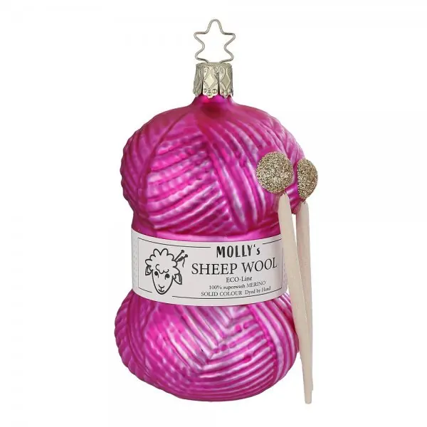 INGE-GLAS Christbaumschmuck Strickfreude Pink (11,5cm) Bestseller